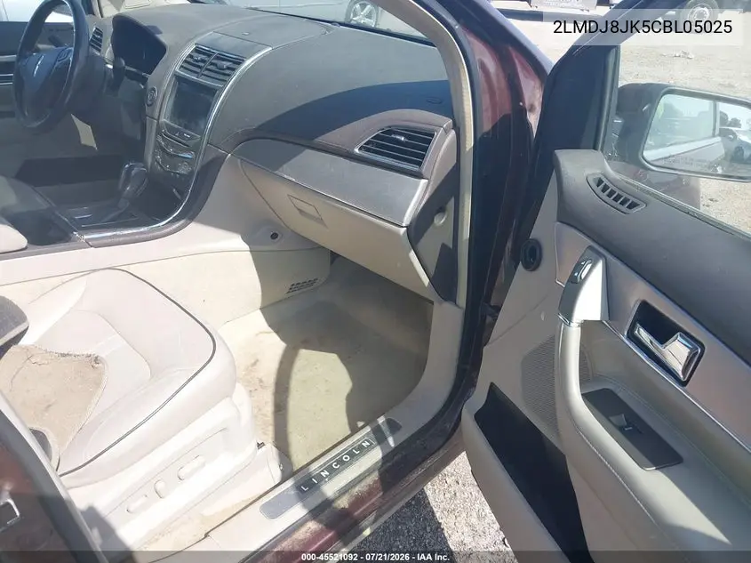 2012 Lincoln Mkx VIN: 2LMDJ8JK5CBL05025 Lot: 45521092