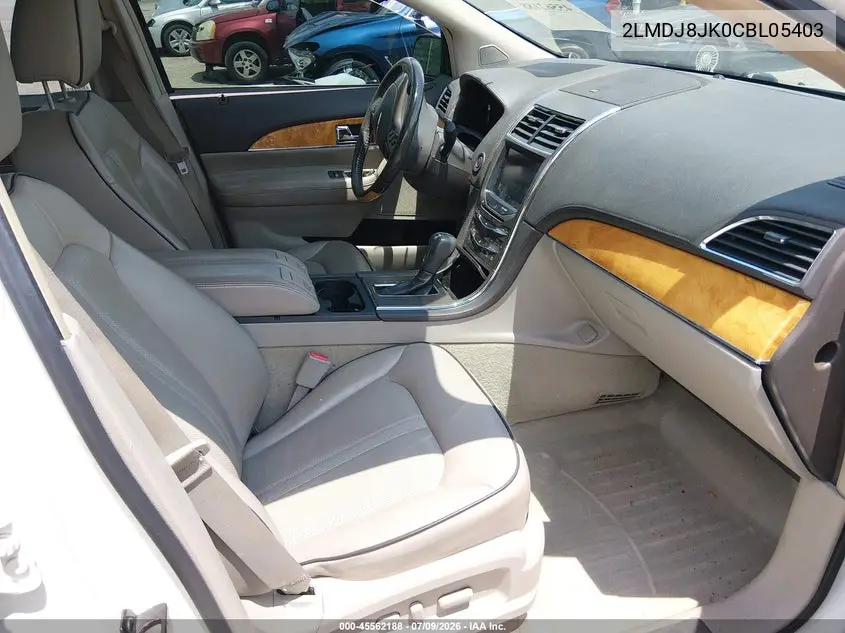 2012 Lincoln Mkx VIN: 2LMDJ8JK0CBL05403 Lot: 45562188