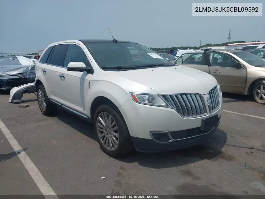 2012 Lincoln Mkx VIN: 2LMDJ8JK5CBL09592 Lot: 45646495
