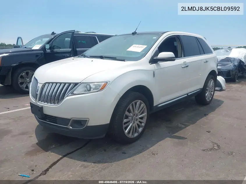 2012 Lincoln Mkx VIN: 2LMDJ8JK5CBL09592 Lot: 45646495