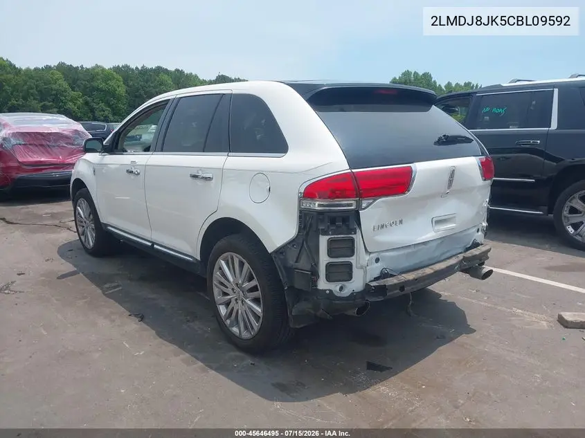 2012 Lincoln Mkx VIN: 2LMDJ8JK5CBL09592 Lot: 45646495