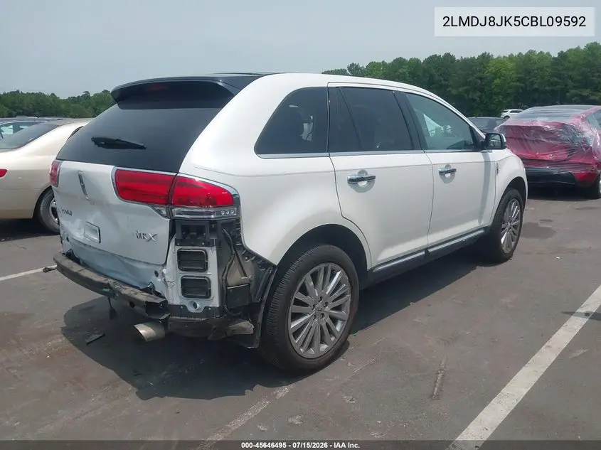 2012 Lincoln Mkx VIN: 2LMDJ8JK5CBL09592 Lot: 45646495