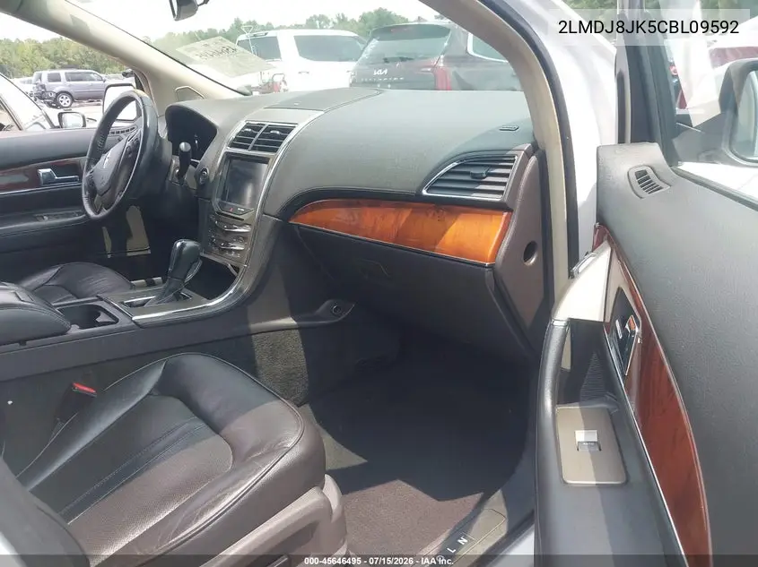2012 Lincoln Mkx VIN: 2LMDJ8JK5CBL09592 Lot: 45646495