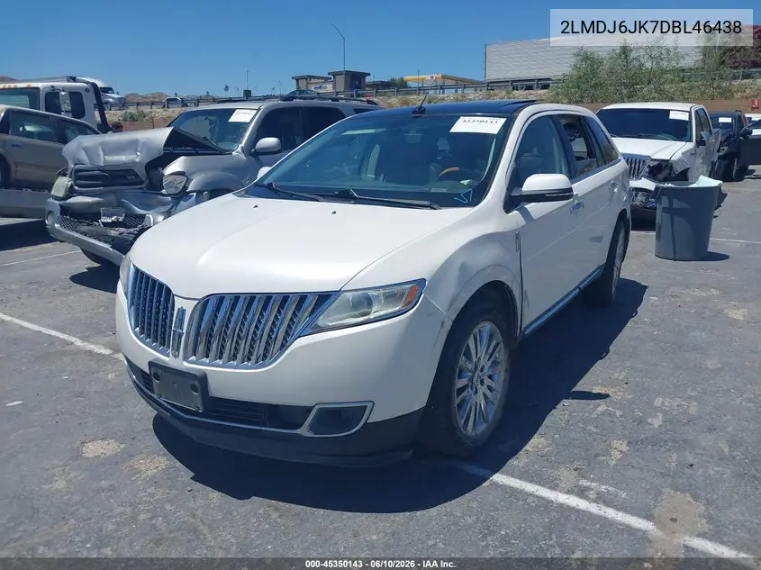 2013 Lincoln Mkx VIN: 2LMDJ6JK7DBL46438 Lot: 45350143