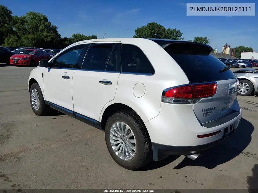 2013 Lincoln Mkx VIN: 2LMDJ6JK2DBL25111 Lot: 45410015