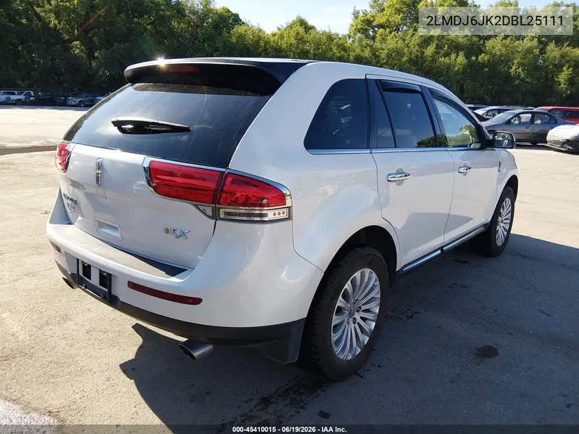 2013 Lincoln Mkx VIN: 2LMDJ6JK2DBL25111 Lot: 45410015