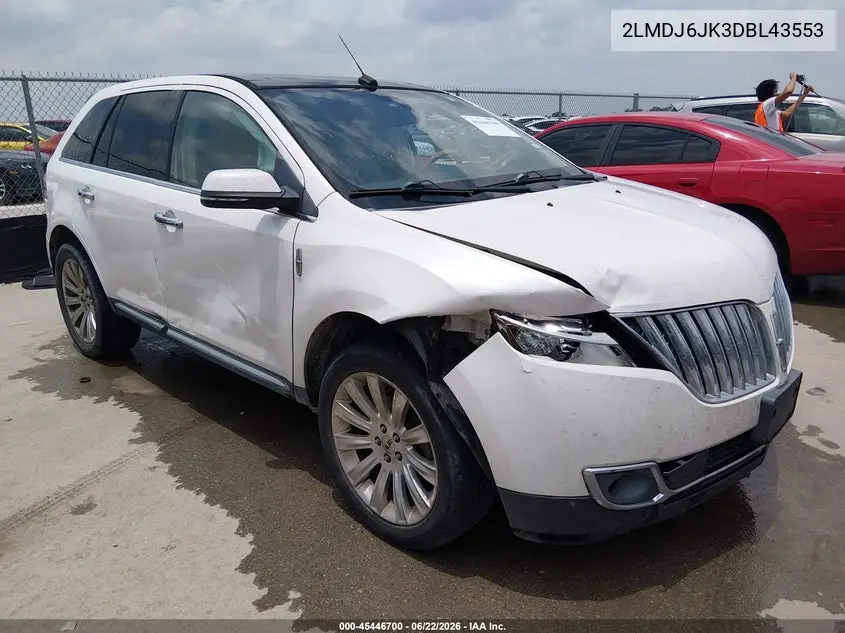 2013 Lincoln Mkx VIN: 2LMDJ6JK3DBL43553 Lot: 45446700
