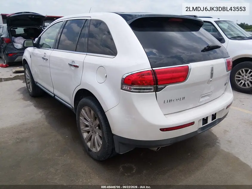 2013 Lincoln Mkx VIN: 2LMDJ6JK3DBL43553 Lot: 45446700