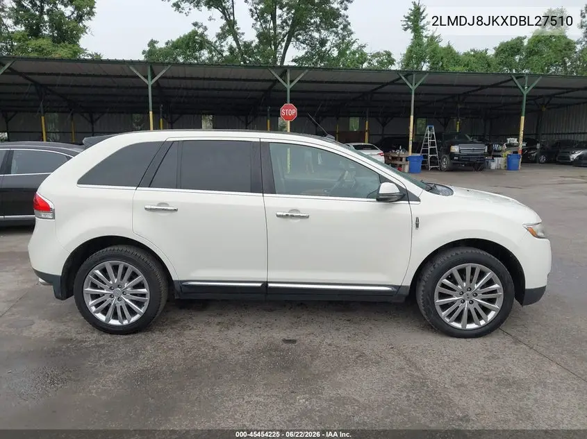 2013 Lincoln Mkx VIN: 2LMDJ8JKXDBL27510 Lot: 45454225