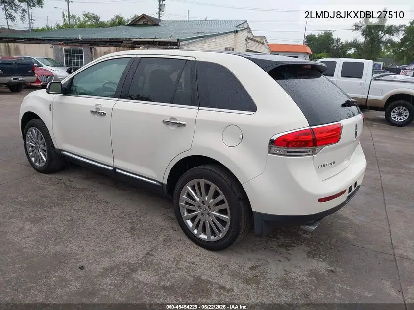2013 Lincoln Mkx VIN: 2LMDJ8JKXDBL27510 Lot: 45454225