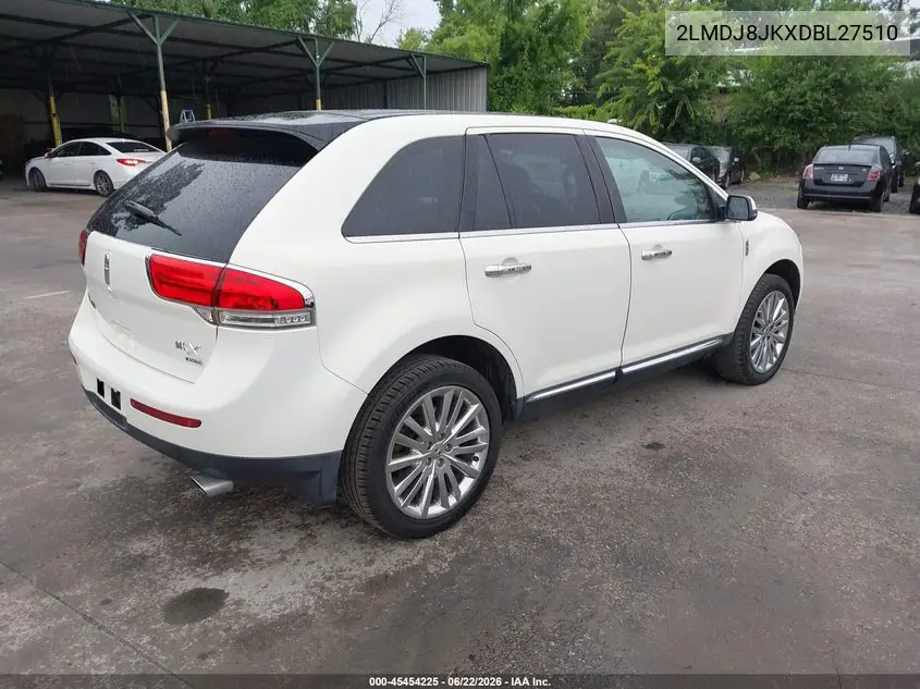2013 Lincoln Mkx VIN: 2LMDJ8JKXDBL27510 Lot: 45454225