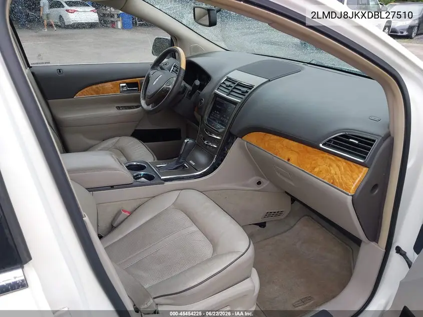 2013 Lincoln Mkx VIN: 2LMDJ8JKXDBL27510 Lot: 45454225