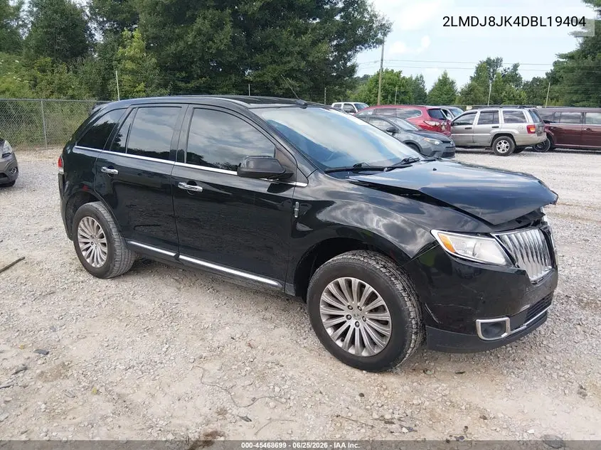 2013 Lincoln Mkx VIN: 2LMDJ8JK4DBL19404 Lot: 45468699
