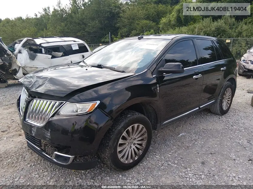 2013 Lincoln Mkx VIN: 2LMDJ8JK4DBL19404 Lot: 45468699