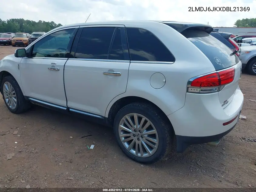2013 Lincoln Mkx VIN: 2LMDJ6JKXDBL21369 Lot: 45521012