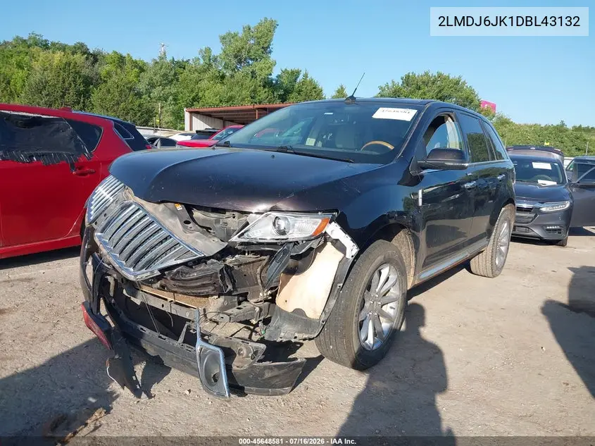 2013 Lincoln Mkx VIN: 2LMDJ6JK1DBL43132 Lot: 45648581