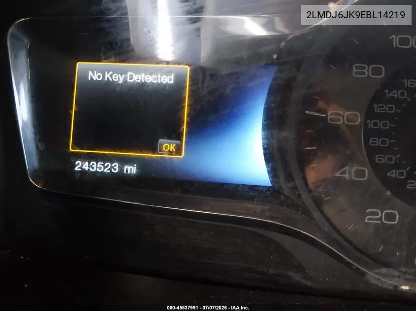 2014 Lincoln Mkx VIN: 2LMDJ6JK9EBL14219 Lot: 45537991