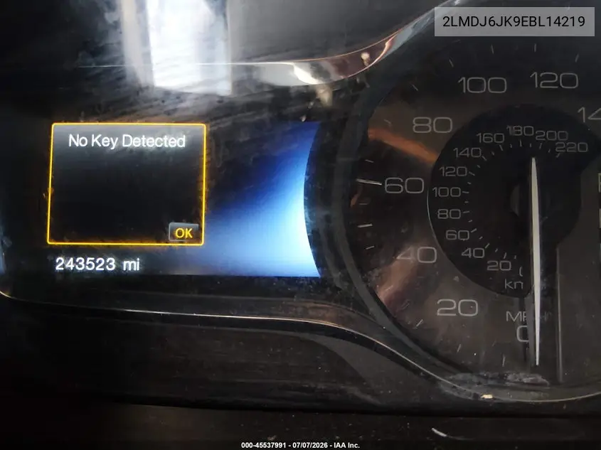 2014 Lincoln Mkx VIN: 2LMDJ6JK9EBL14219 Lot: 45537991