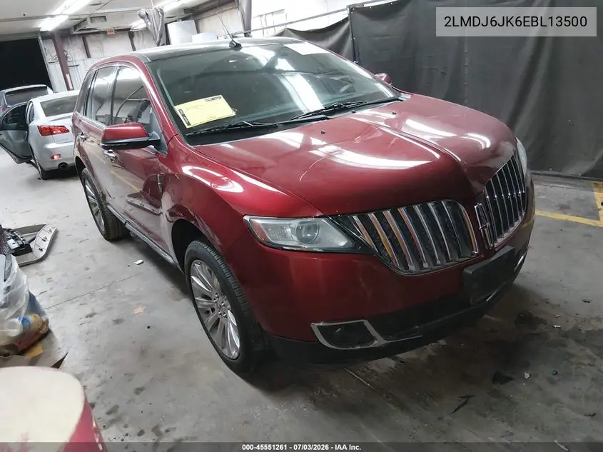 2014 Lincoln Mkx VIN: 2LMDJ6JK6EBL13500 Lot: 45551261