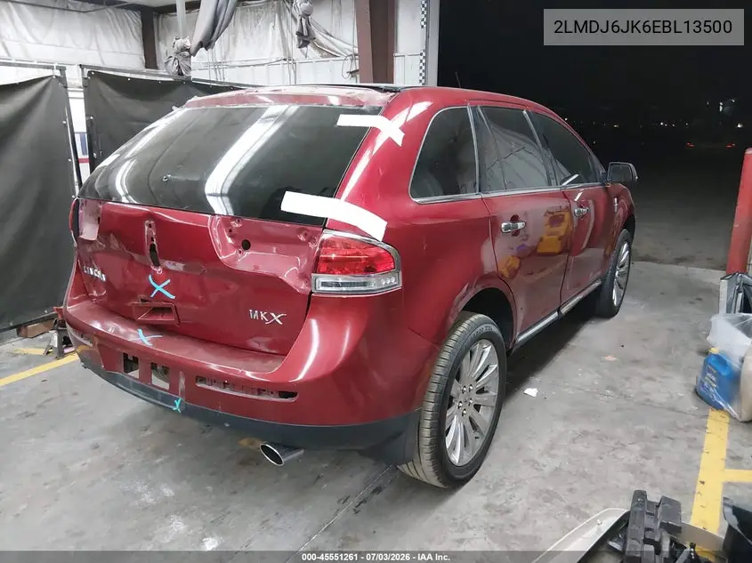2014 Lincoln Mkx VIN: 2LMDJ6JK6EBL13500 Lot: 45551261