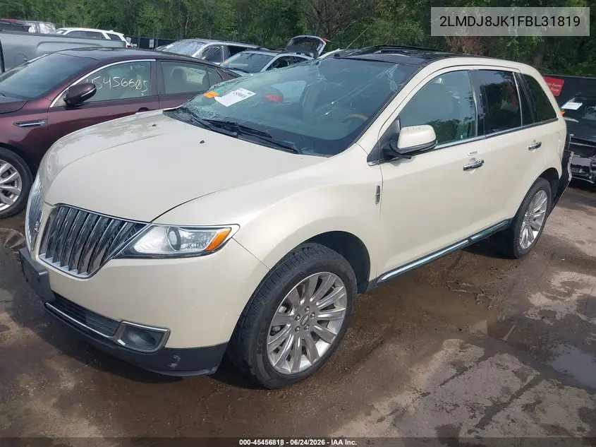 2015 Lincoln Mkx VIN: 2LMDJ8JK1FBL31819 Lot: 45456818