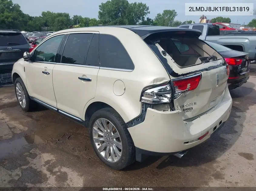 2015 Lincoln Mkx VIN: 2LMDJ8JK1FBL31819 Lot: 45456818