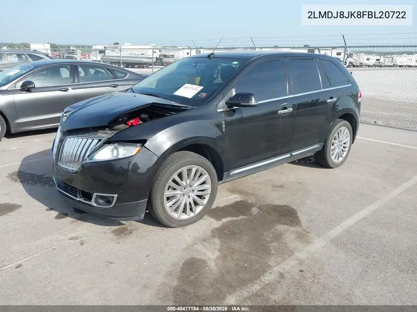 2015 Lincoln Mkx VIN: 2LMDJ8JK8FBL20722 Lot: 45477194