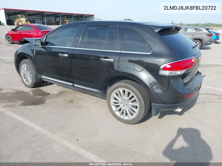 2015 Lincoln Mkx VIN: 2LMDJ8JK8FBL20722 Lot: 45477194