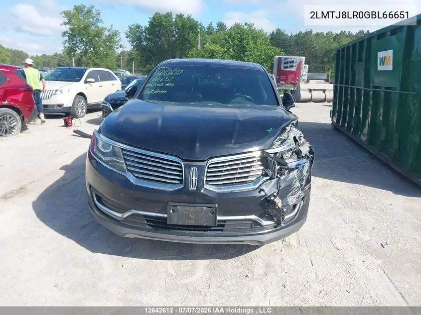 2016 Lincoln Mkx VIN: 2LMTJ8LR0GBL66651 Lot: 12642612