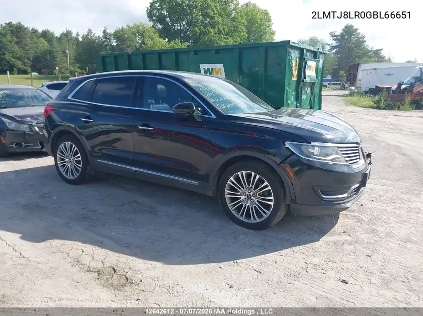 2016 Lincoln Mkx VIN: 2LMTJ8LR0GBL66651 Lot: 12642612