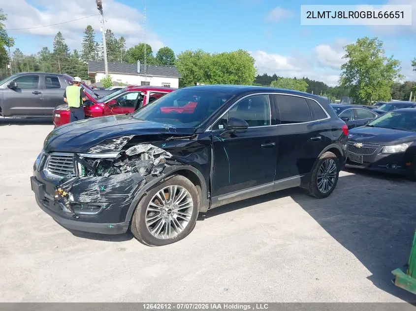 2016 Lincoln Mkx VIN: 2LMTJ8LR0GBL66651 Lot: 12642612
