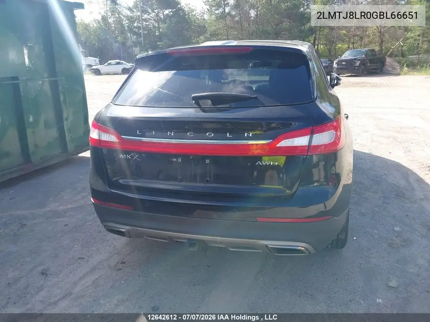 2016 Lincoln Mkx VIN: 2LMTJ8LR0GBL66651 Lot: 12642612