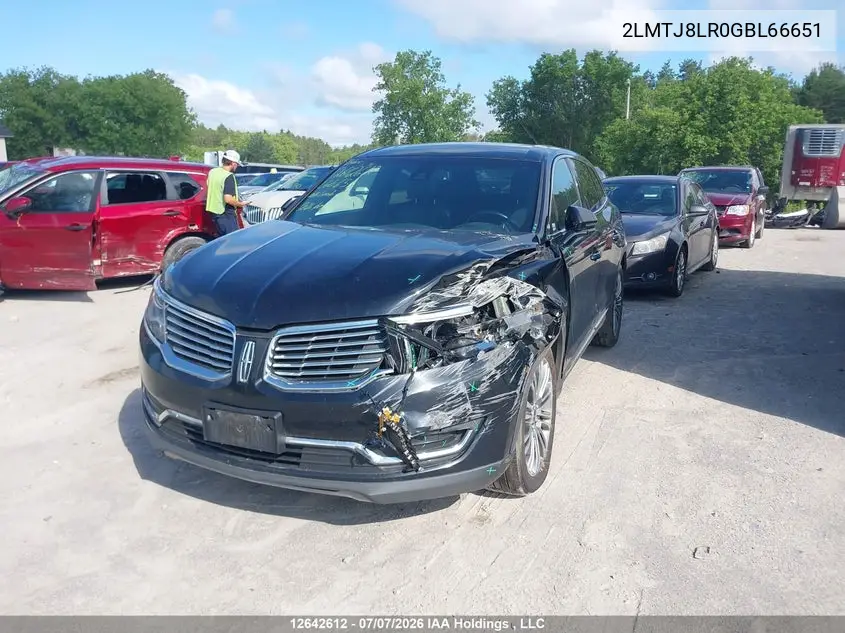 2016 Lincoln Mkx VIN: 2LMTJ8LR0GBL66651 Lot: 12642612