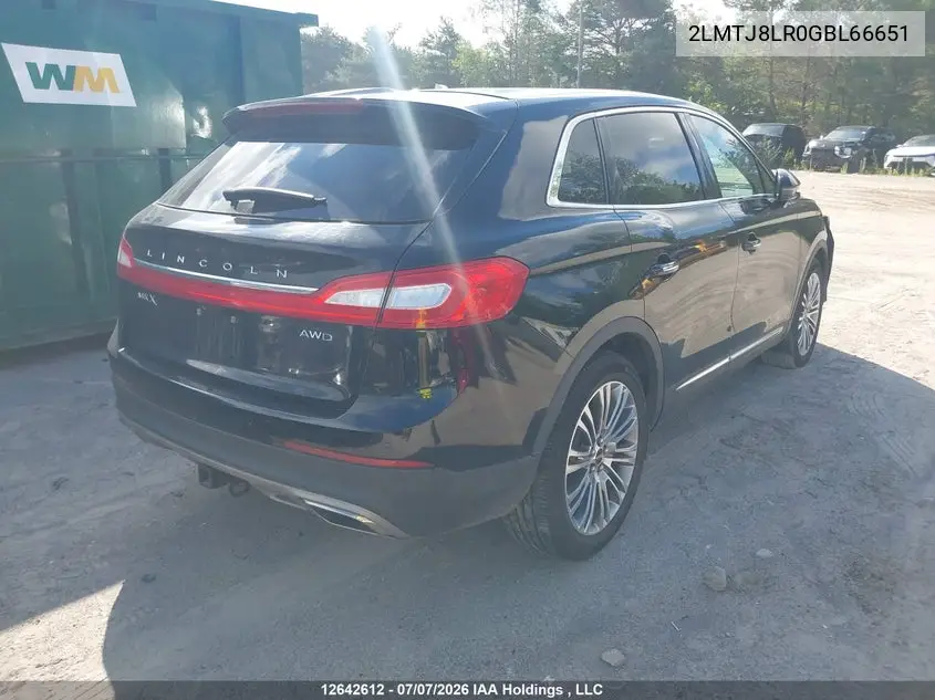 2016 Lincoln Mkx VIN: 2LMTJ8LR0GBL66651 Lot: 12642612