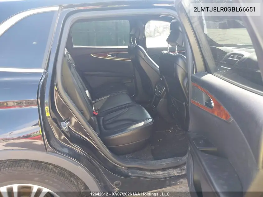 2016 Lincoln Mkx VIN: 2LMTJ8LR0GBL66651 Lot: 12642612