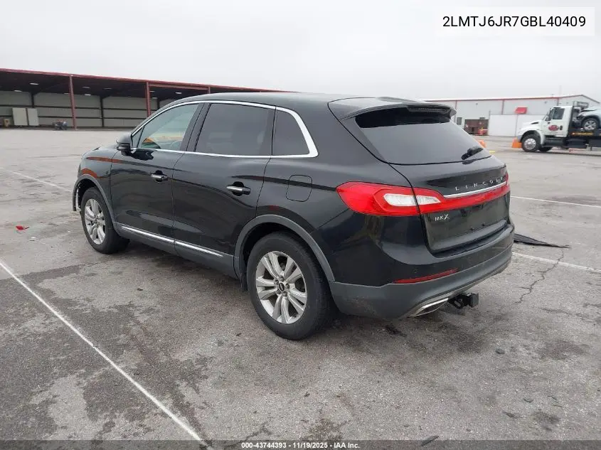 2LMTJ6JR7GBL40409 2016 Lincoln Mkx Premiere
