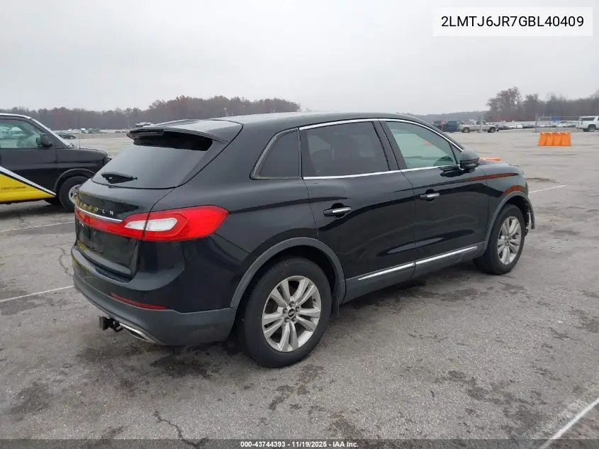 2LMTJ6JR7GBL40409 2016 Lincoln Mkx Premiere