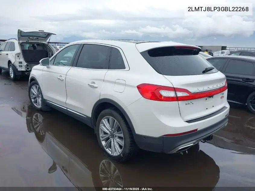 2LMTJ8LP3GBL22268 2016 Lincoln Mkx Reserve