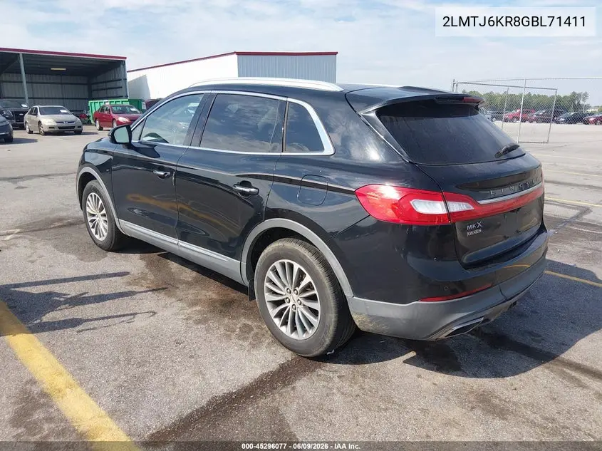 2016 Lincoln Mkx Select VIN: 2LMTJ6KR8GBL71411 Lot: 45296077