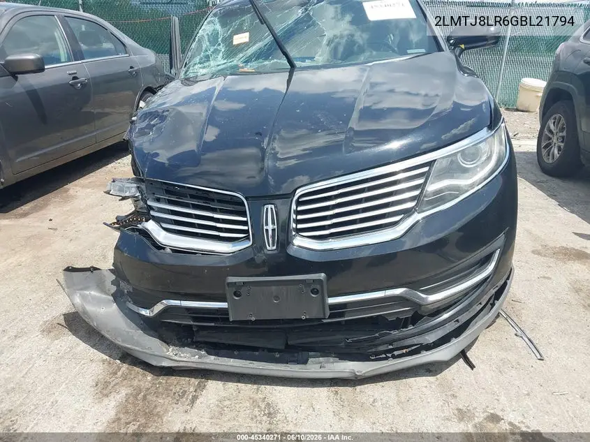 2016 Lincoln Mkx Reserve VIN: 2LMTJ8LR6GBL21794 Lot: 45340271