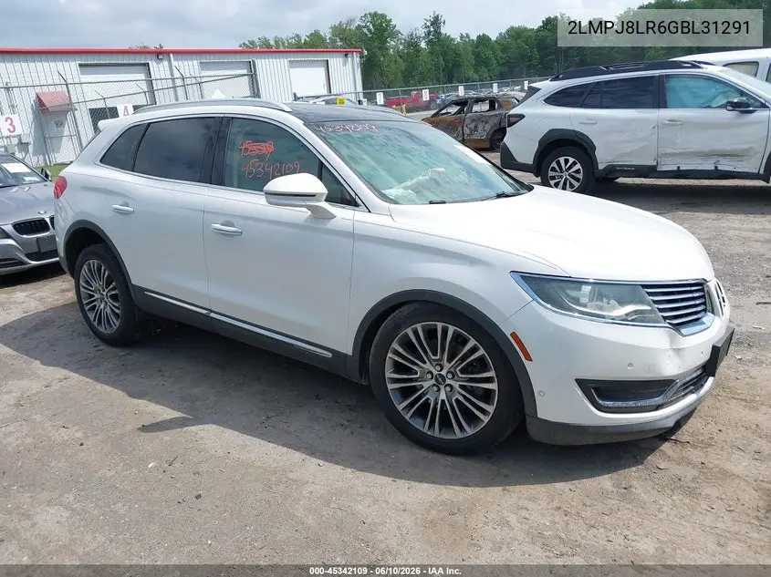 2016 Lincoln Mkx Reserve VIN: 2LMPJ8LR6GBL31291 Lot: 45342109