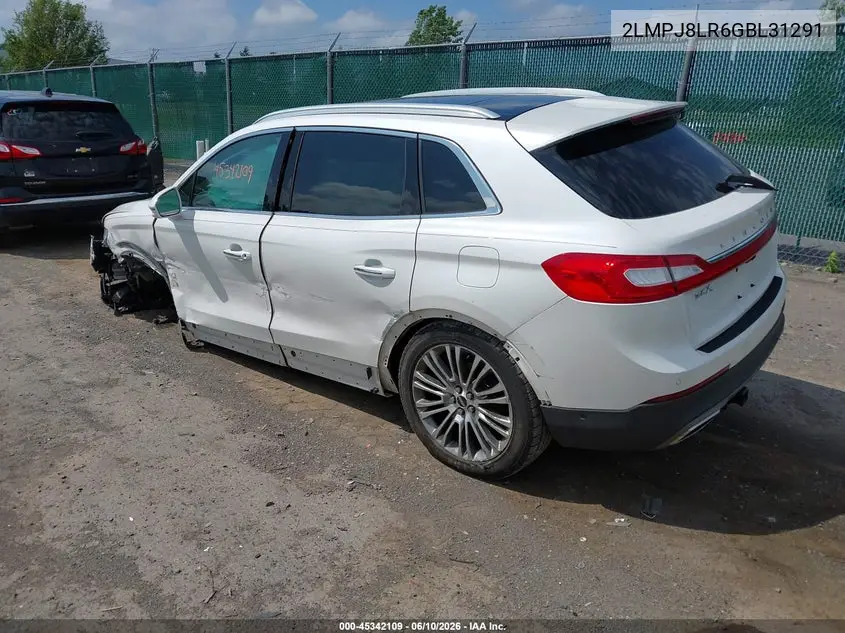 2016 Lincoln Mkx Reserve VIN: 2LMPJ8LR6GBL31291 Lot: 45342109