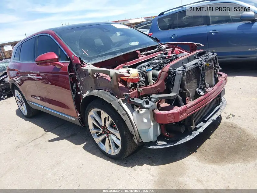 2016 Lincoln Mkx Reserve VIN: 2LMTJ8LP8GBL55668 Lot: 45356510