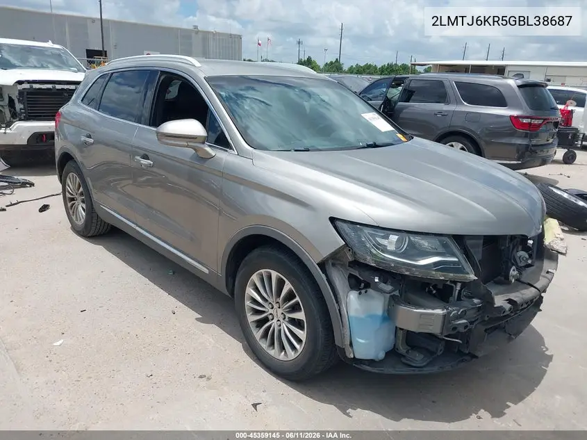 2016 Lincoln Mkx Select VIN: 2LMTJ6KR5GBL38687 Lot: 45359145