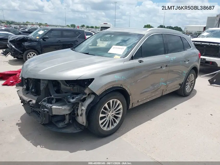 2016 Lincoln Mkx Select VIN: 2LMTJ6KR5GBL38687 Lot: 45359145