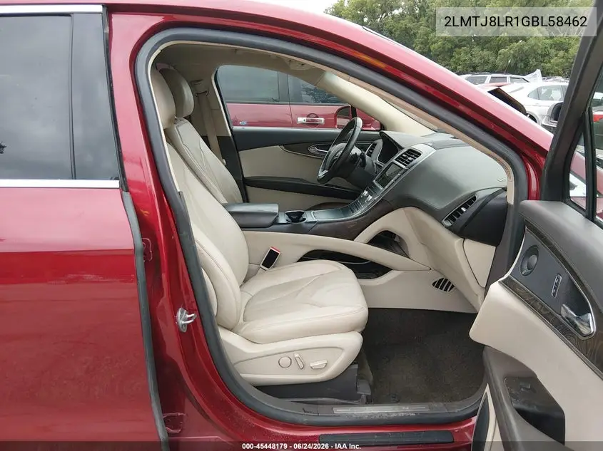 2016 Lincoln Mkx Reserve VIN: 2LMTJ8LR1GBL58462 Lot: 45448179