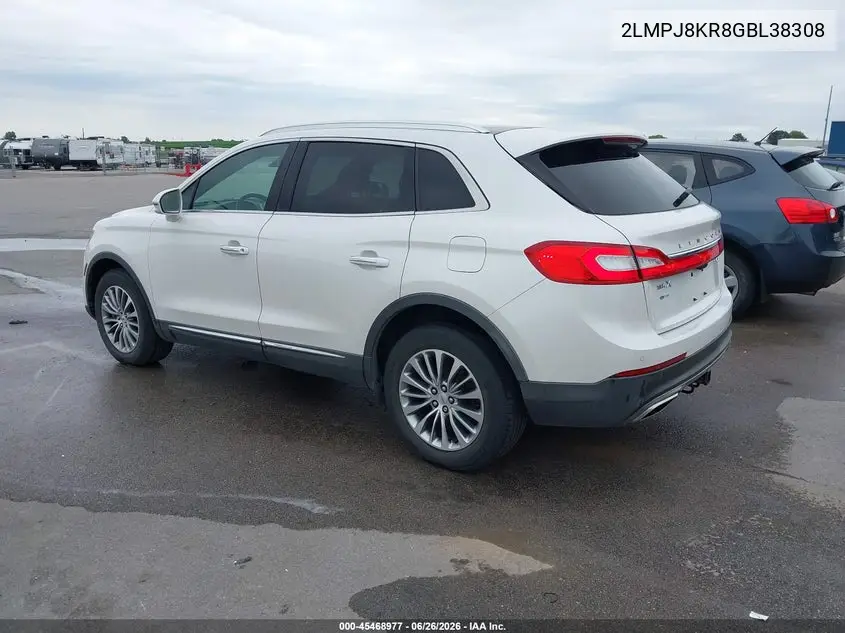2016 Lincoln Mkx Select VIN: 2LMPJ8KR8GBL38308 Lot: 45468977