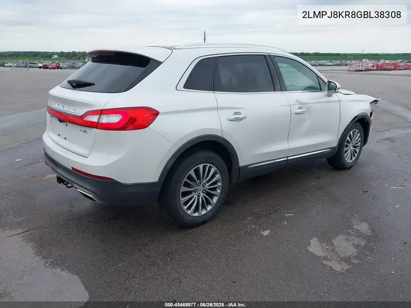 2016 Lincoln Mkx Select VIN: 2LMPJ8KR8GBL38308 Lot: 45468977