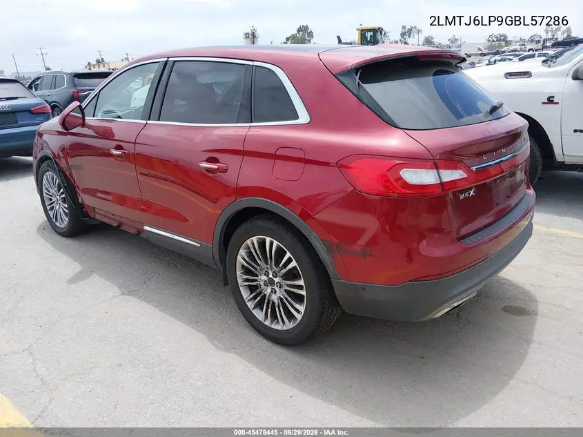 2016 Lincoln Mkx Reserve VIN: 2LMTJ6LP9GBL57286 Lot: 45478445