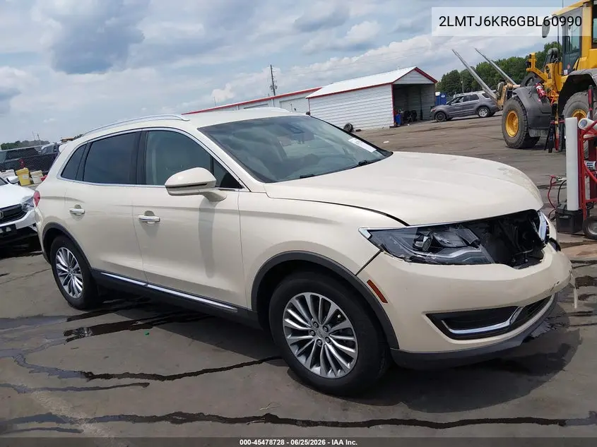 2016 Lincoln Mkx Select VIN: 2LMTJ6KR6GBL60990 Lot: 45478728